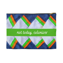 Load image into Gallery viewer, 'Not Today, Colonizer' Pouch - Patchwork Green